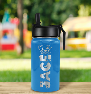 Boys Personalized Baby Blue Gloss 12oz Wide Mouth Water Bottle