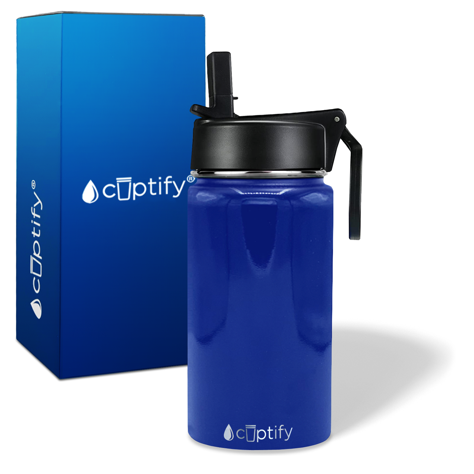 Blue Gloss 12oz Wide Mouth Water Bottle