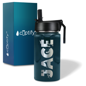 Boys Personalized Blue Sea Gloss 12oz Wide Mouth Water Bottle