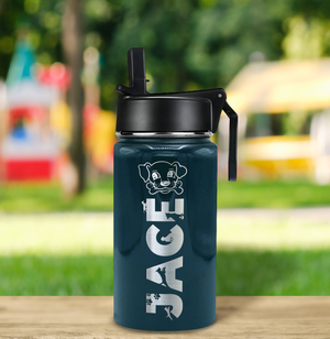 Boys Personalized Blue Sea Gloss 12oz Wide Mouth Water Bottle
