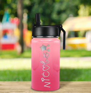 Girls Personalized Blossom Ombre 12oz Wide Mouth Water Bottle