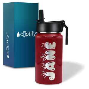 Girls Personalized Blood Red Gloss 12oz Wide Mouth Water Bottle