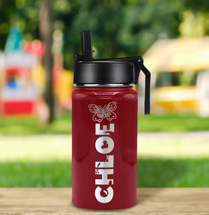 Girls Personalized Blood Red Gloss 12oz Wide Mouth Water Bottle