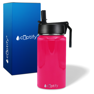 Hot Pink Gloss 12oz Wide Mouth Water Bottle