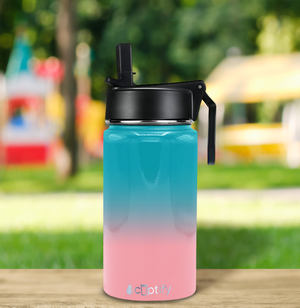 12oz Cotton Candy Ombre Wide Mouth Water Bottle With Straw Lid