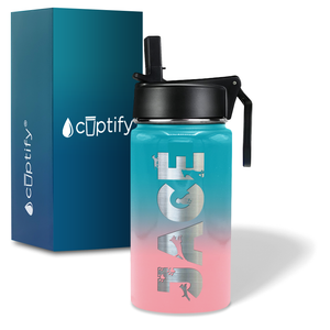 Boys Personalized Cotton Candy Ombre 12oz Wide Mouth Water Bottle