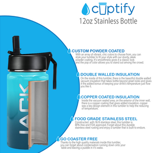 Boys Personalized Deep Sea Ombre 12oz Wide Mouth Water Bottle