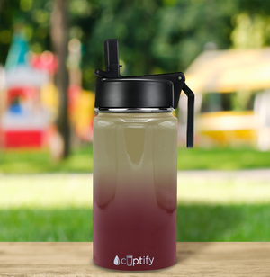 12oz Florida Ombre Wide Mouth Water Bottle With Straw Lid