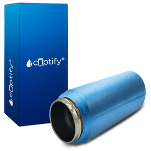 Personalized Baby Blue Glitter 12oz Wide Mouth Water Bottle