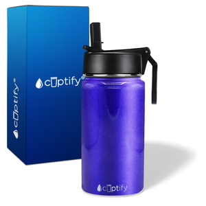 Personalized Purple Glitter 12oz Wide Mouth Water Bottle