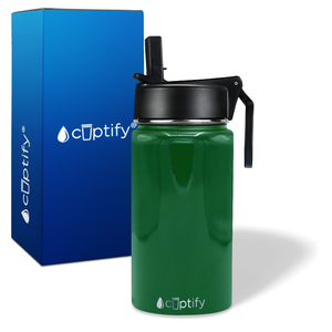 Personalized Green Gloss 12oz Wide Mouth Water Bottle