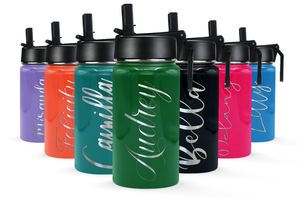 Cuptify Personalized Laser Engraved on Green Gloss 12 oz Sports Bottle