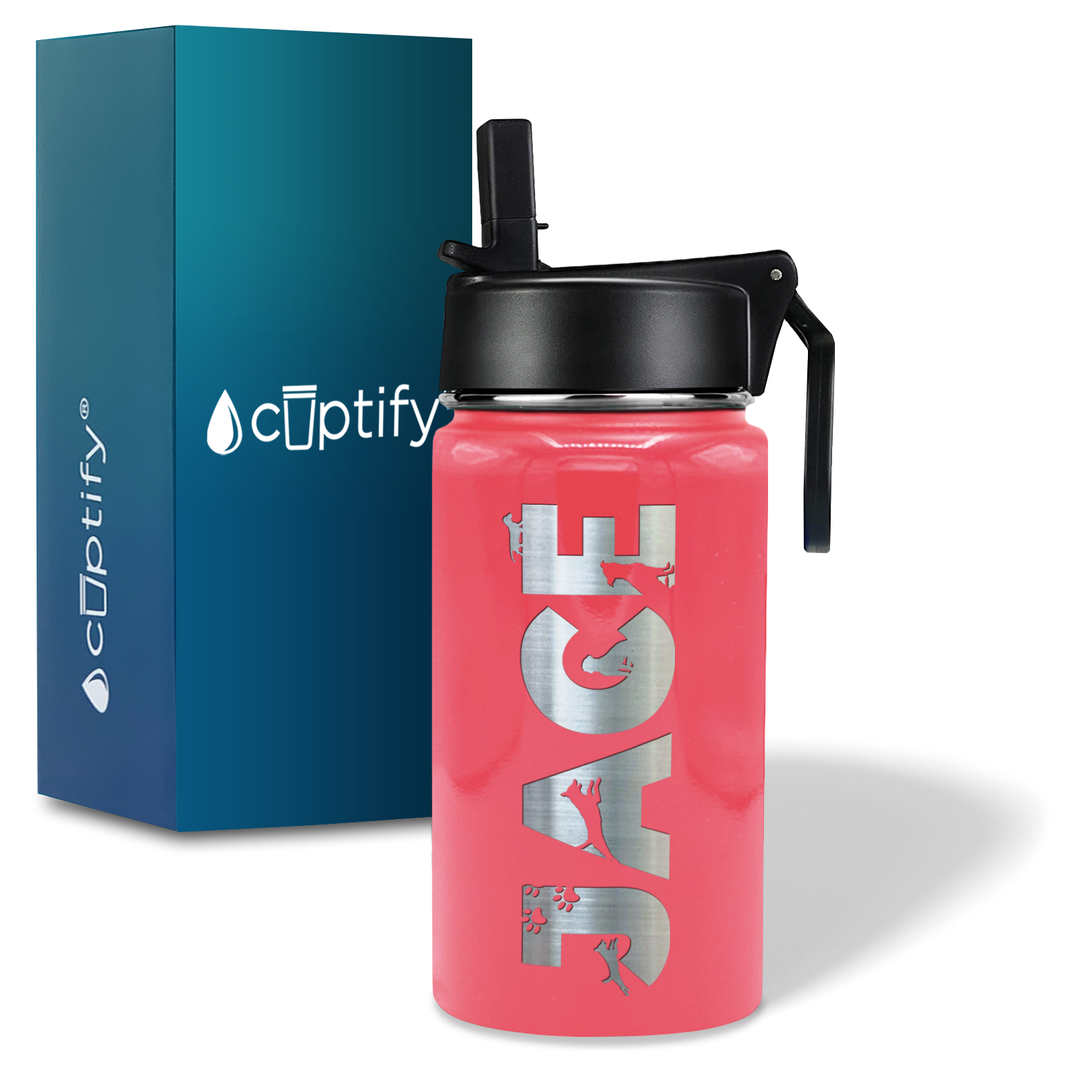 Boys Personalized Guava Gloss 12oz Wide Mouth Water Bottle