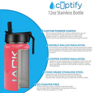 Boys Personalized Guava Gloss 12oz Wide Mouth Water Bottle