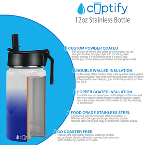 Personalized Indianapolis Ombre 12oz Wide Mouth Water Bottle