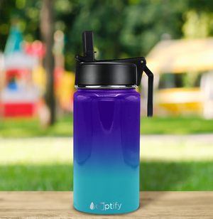 12oz Island Waters Ombre Wide Mouth Water Bottle With Straw Lid