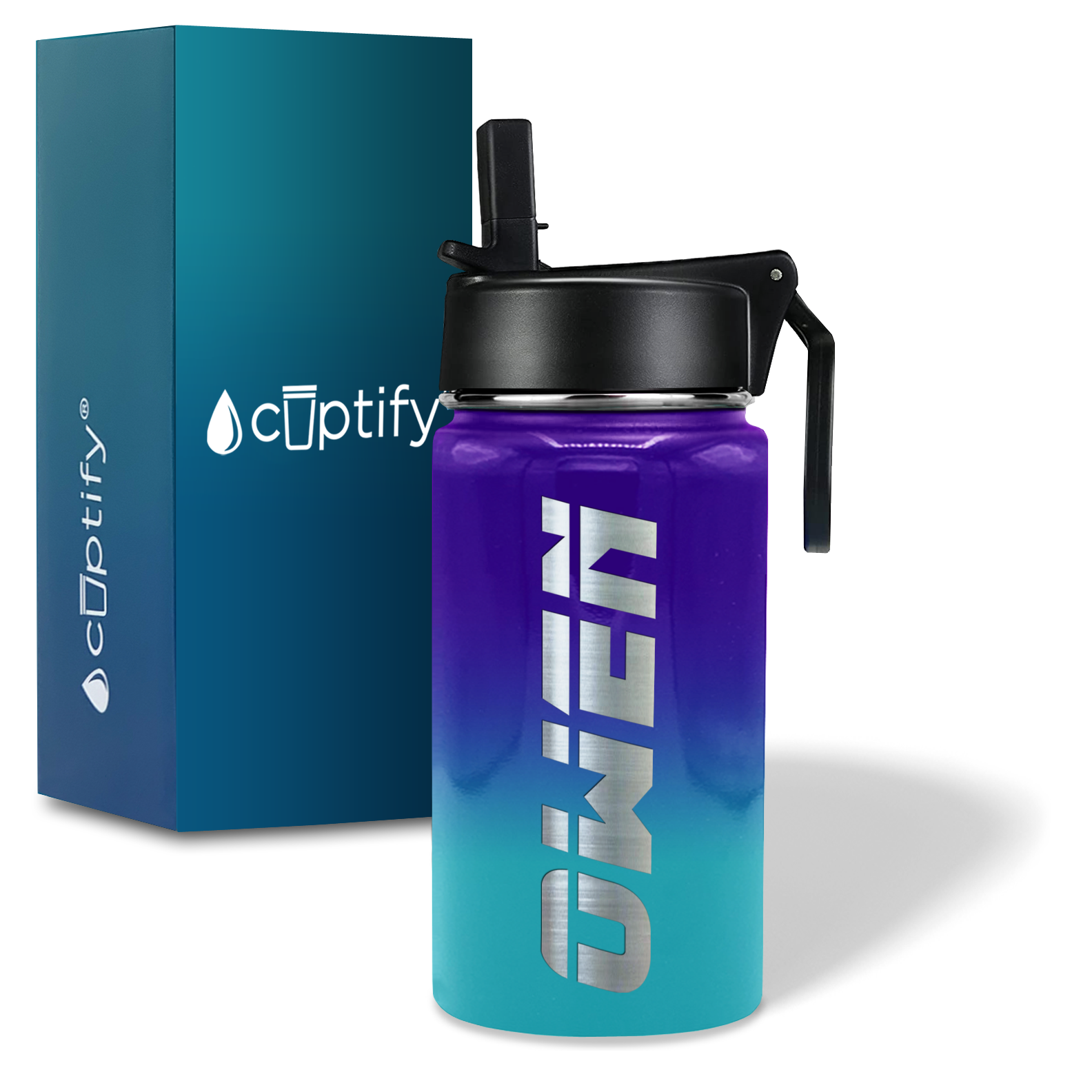 Boys Personalized Island Waters Ombre 12oz Wide Mouth Water Bottle