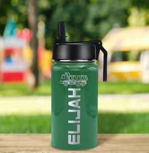 Boys Personalized Kelly Green Gloss 12oz Wide Mouth Water Bottle