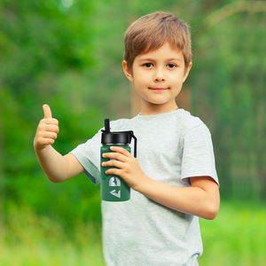 Boys Personalized Kelly Green Gloss 12oz Wide Mouth Water Bottle