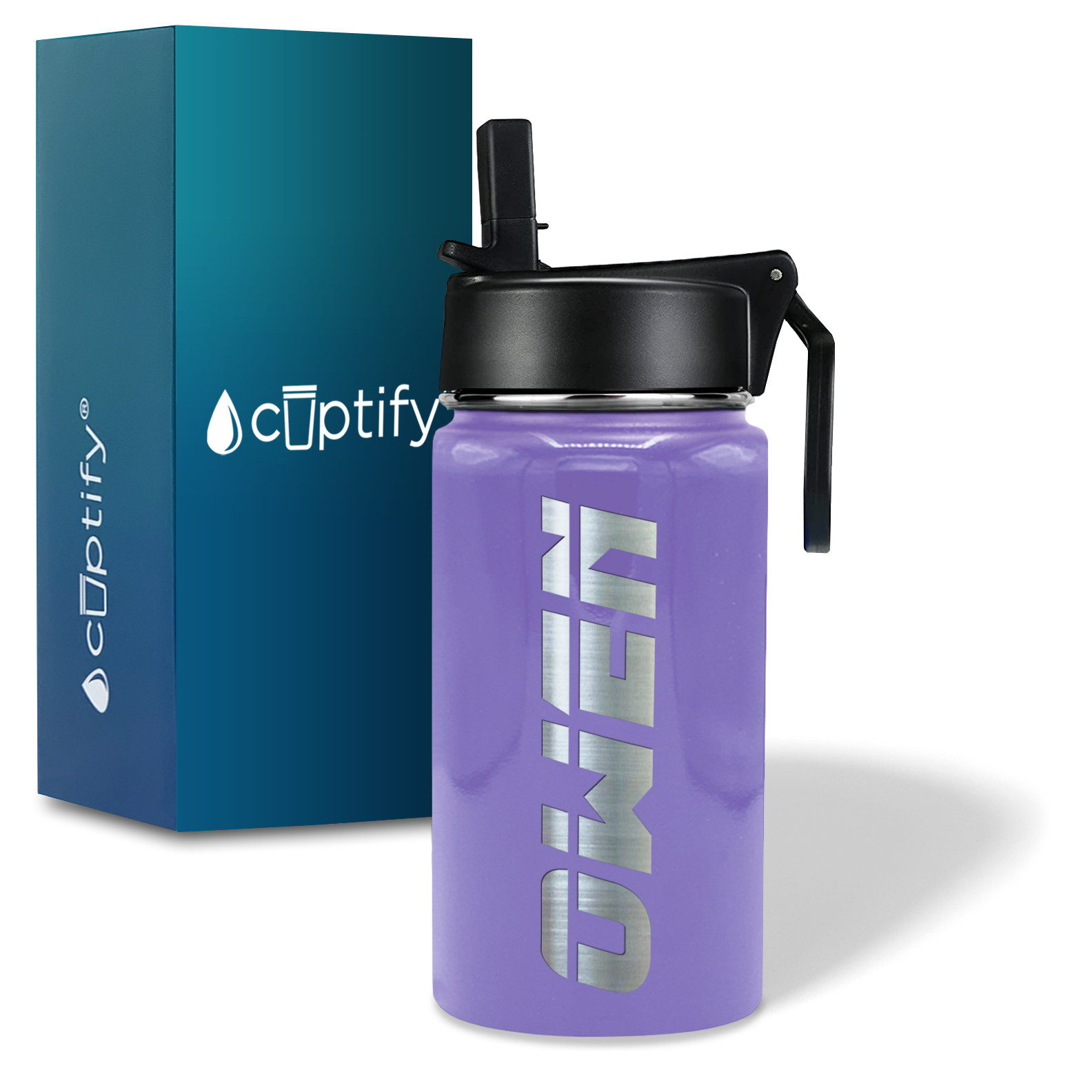 Boys Personalized Lavender Gloss 12oz Wide Mouth Water Bottle