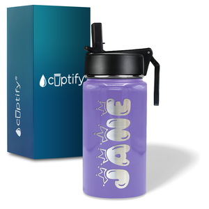 Girls Personalized Lavender Gloss 12oz Wide Mouth Water Bottle
