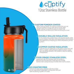 12oz Miami Ombre Wide Mouth Water Bottle With Straw Lid