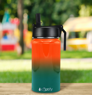 12oz Miami Ombre Wide Mouth Water Bottle With Straw Lid