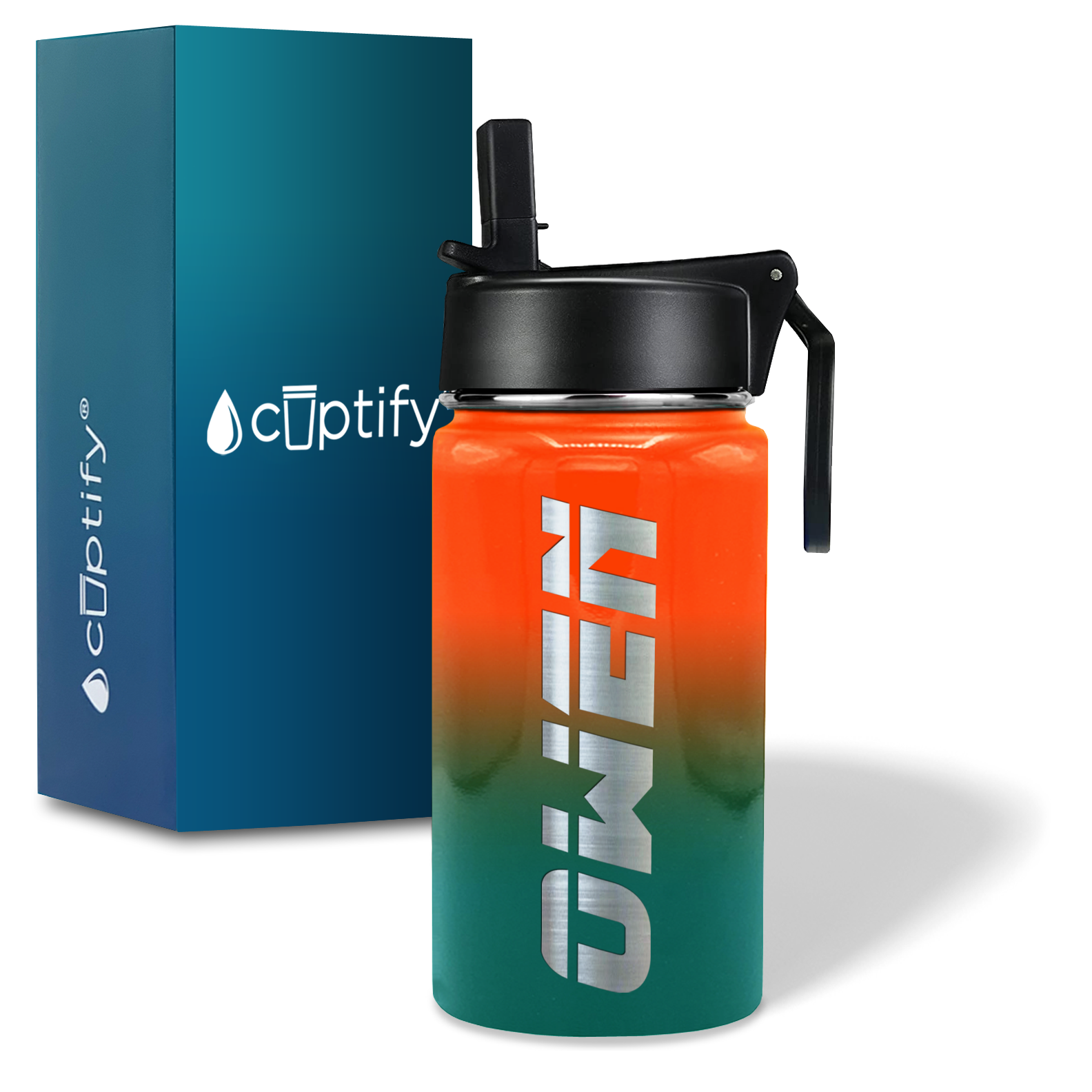 Boys Personalized Miami Ombre 12oz Wide Mouth Water Bottle