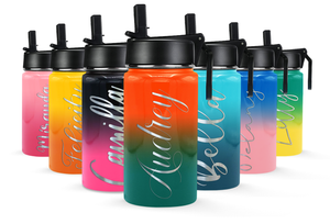 Cuptify Personalized Laser Engraved on Miami Ombre 12 oz Sports Bottle