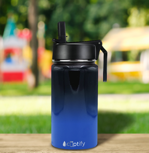 12oz Midnight Sky Ombre Wide Mouth Water Bottle With Straw Lid