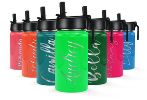 Cuptify Personalized Laser Engraved on Neon Green Gloss 12 oz Sports Bottle