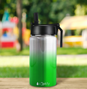 Green Ombre Translucent 12oz Wide Mouth Water Bottle
