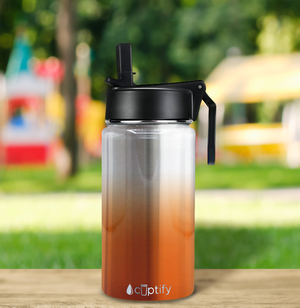 Orange Ombre Translucent 12oz Wide Mouth Water Bottle