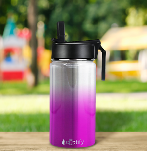 Pink Ombre Translucent 12oz Wide Mouth Water Bottle