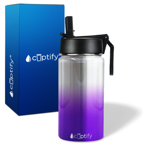 Personalized Purple Ombre Translucent 12oz Wide Mouth Water Bottle
