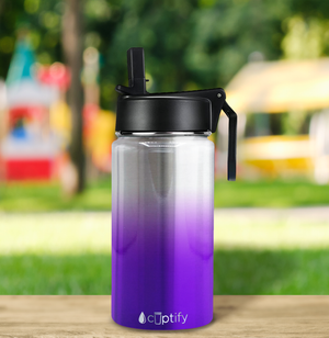 Personalized Purple Ombre Translucent 12oz Wide Mouth Water Bottle