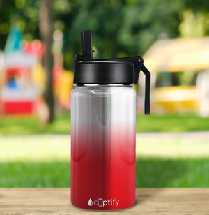 Red Ombre Translucent 12oz Wide Mouth Water Bottle