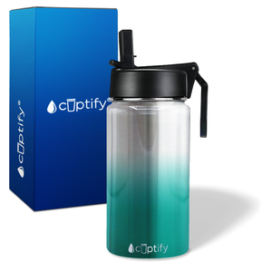 Teal Ombre Translucent 12oz Wide Mouth Water Bottle