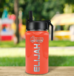 Boys Personalized Orange Gloss 12oz Wide Mouth Water Bottle