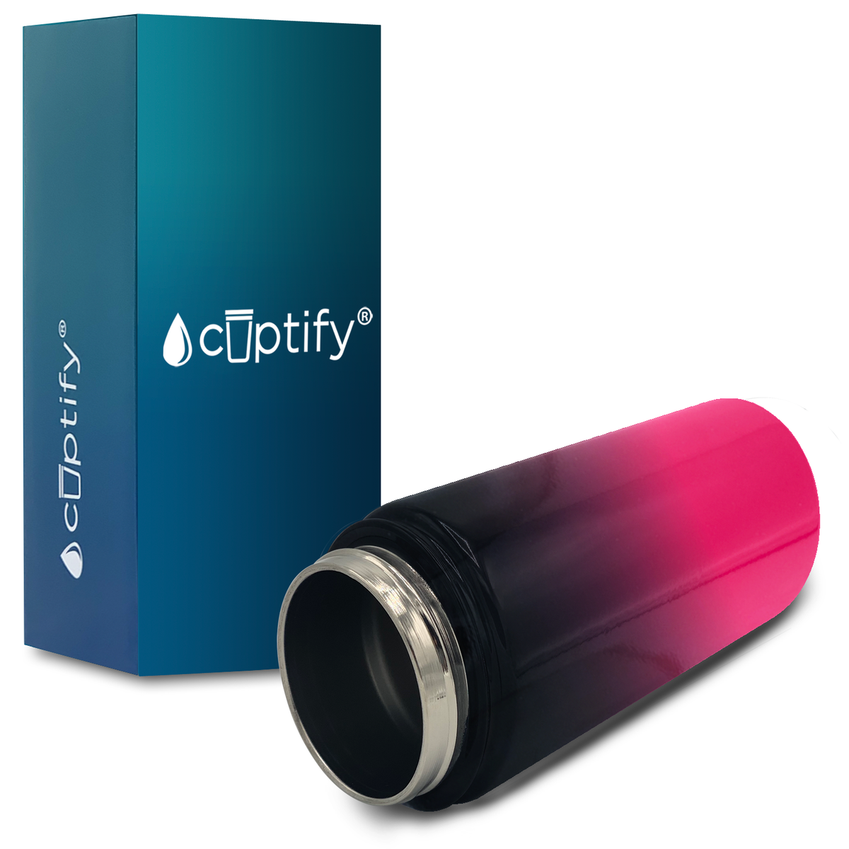 Cuptify Personalized Laser Engraved on Panther Ombre 12 oz Sports Bottle