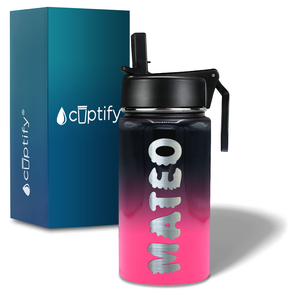 Boys Personalized Panther Ombre 12oz Wide Mouth Water Bottle