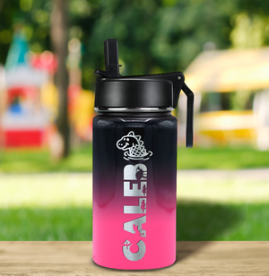 Boys Personalized Panther Ombre 12oz Wide Mouth Water Bottle