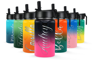 Cuptify Personalized Laser Engraved on Panther Ombre 12 oz Sports Bottle