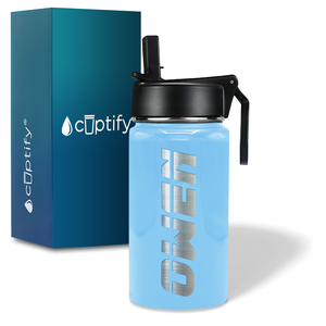 Boys Personalized Pastel Blue Gloss 12oz Wide Mouth Water Bottle