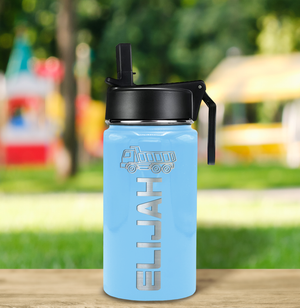 Boys Personalized Pastel Blue Gloss 12oz Wide Mouth Water Bottle