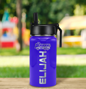 Boys Personalized Purple Gloss 12oz Wide Mouth Water Bottle