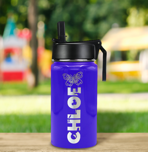 Girls Personalized Purple Gloss 12oz Wide Mouth Water Bottle