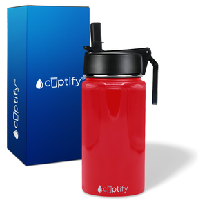 Personalized Red Gloss 12oz Wide Mouth Water Bottle