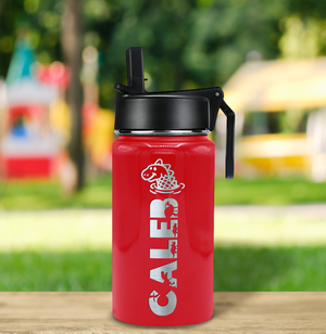 Boys Personalized Red Gloss 12oz Wide Mouth Water Bottle