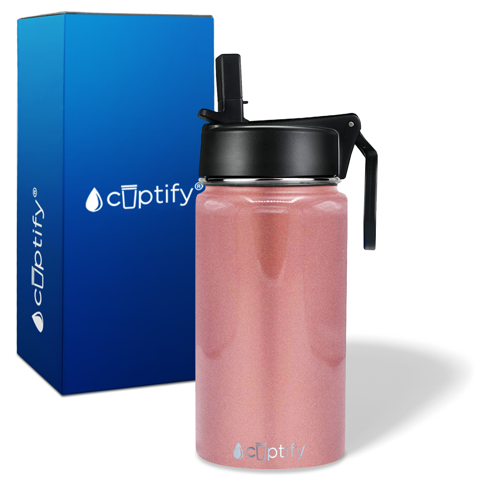 Rose Gold 12oz Wide Mouth Water Bottle
